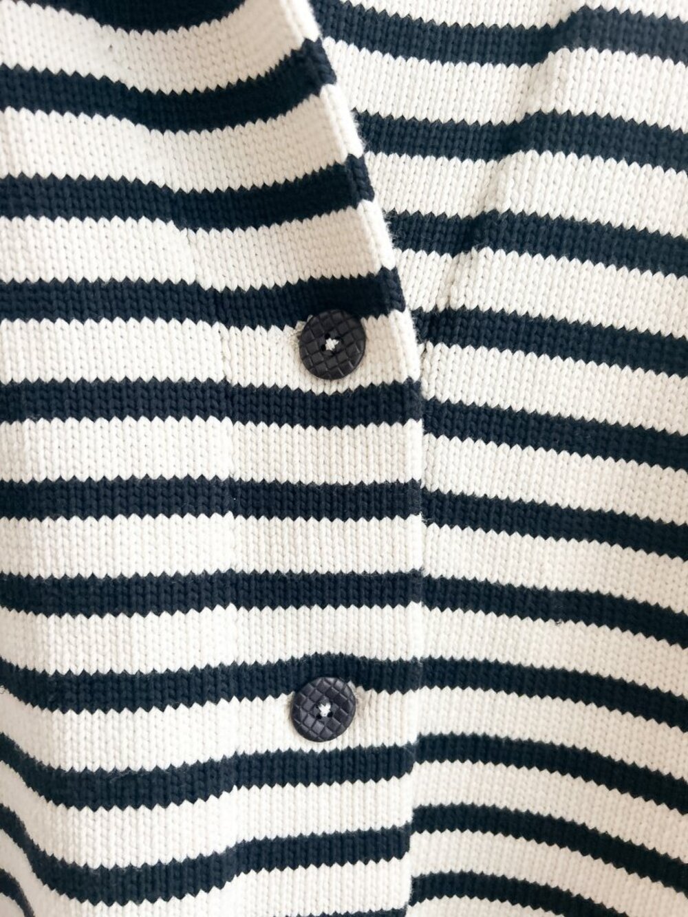 Bruno Manetti Nautical Oversized Cotton Blend Navy +‎ Cream Knit Cardigan - Picture 6 of 12